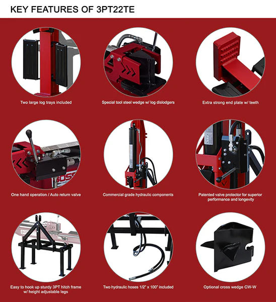 Boss 22 Ton H/V 3-Point Hitch Log Splitter