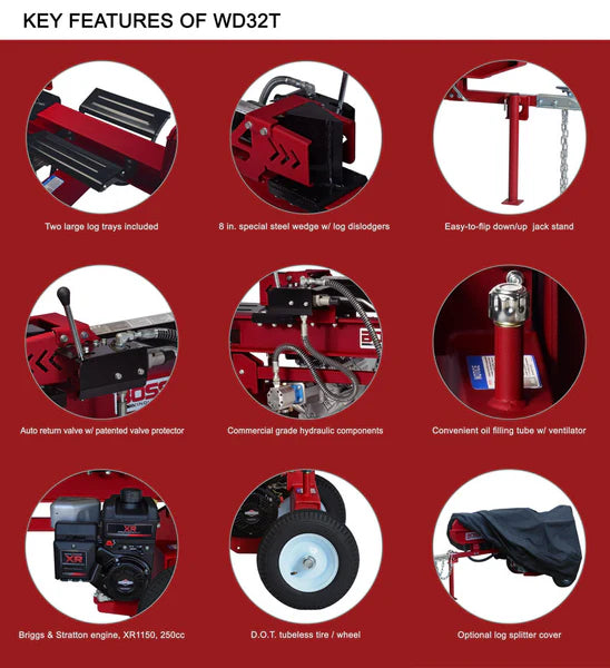 Boss 27-Ton Horizontal  Vertical Gas Log Splitter