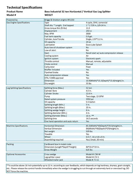 Boss 32 Ton Horizontal Vertical Gas Log Splitter