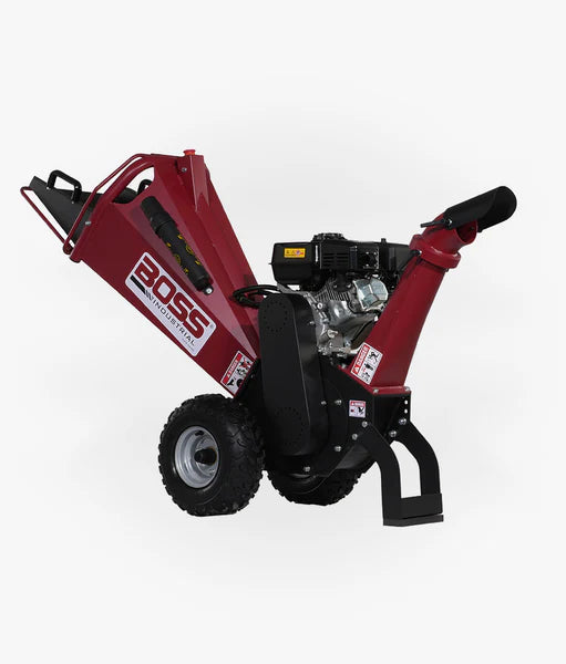 Boss 4 Inch 7hp Gas Briggs & Stratton Powered Chipper Shredder with Dual Belt Drive