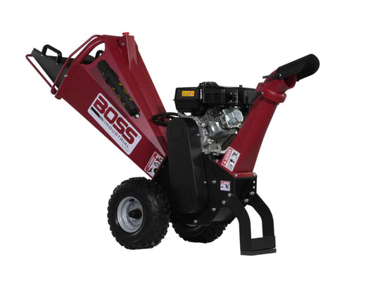Boss 4 Inch 7hp Gas Briggs & Stratton Powered Chipper Shredder with Dual Belt Drive