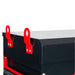 Black armorgard siteboss chest with red handles on a white background