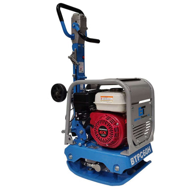 Blue and red BT Reversible 14 in Plate compactor on a white background