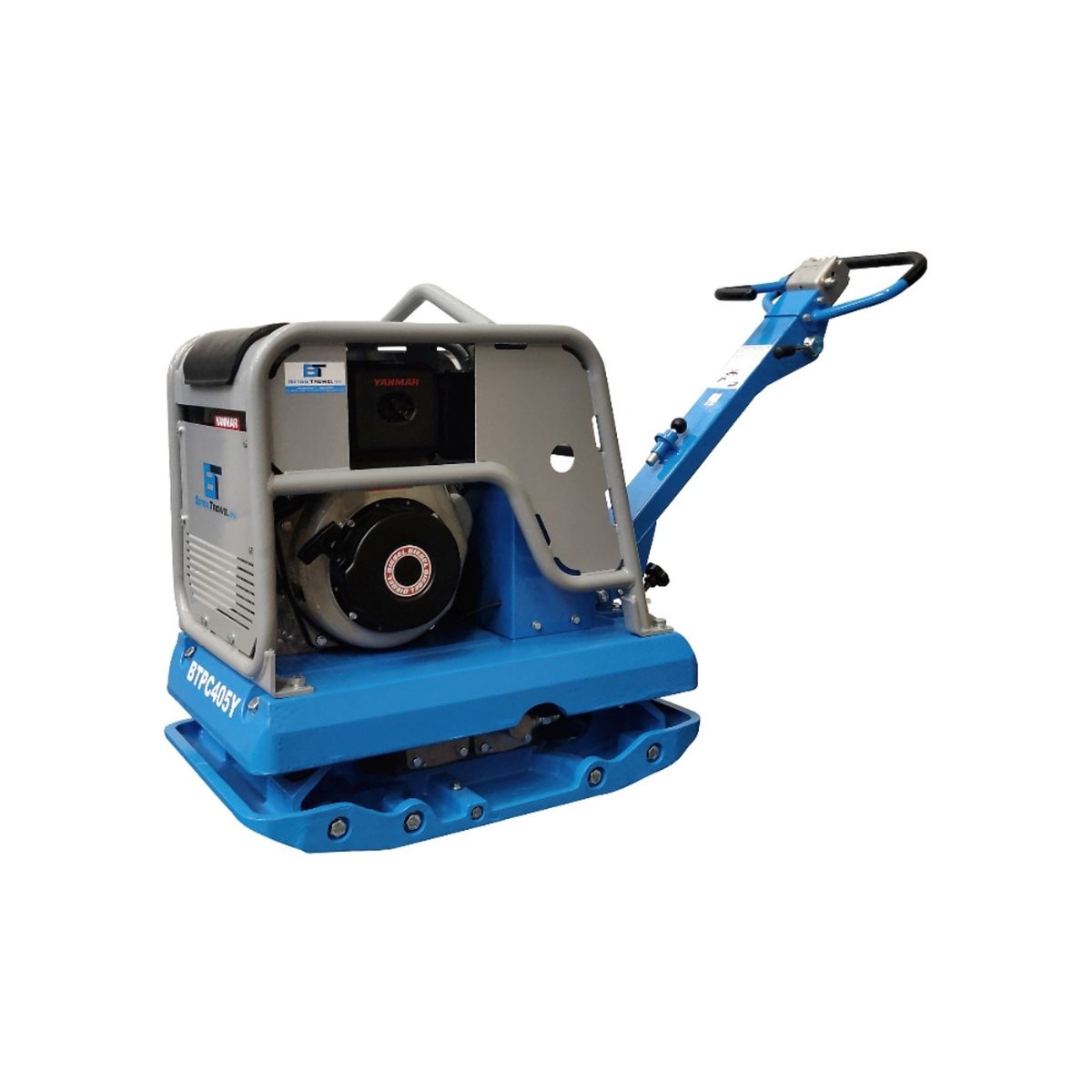 Blue BT 20 in Reversible Plate Compactor on a white background