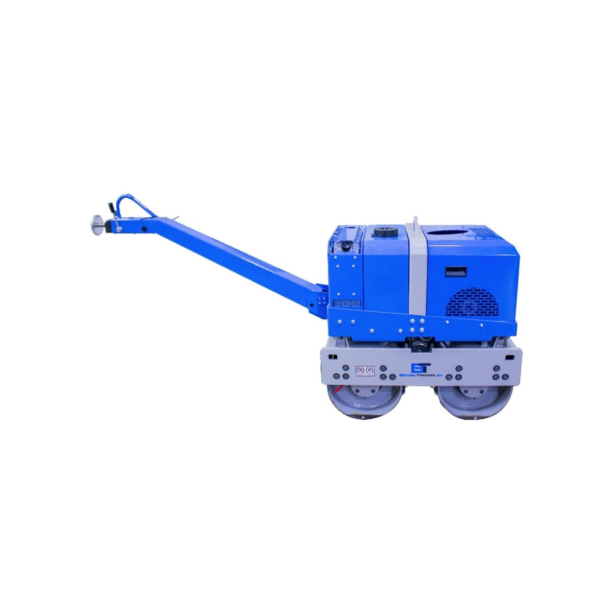 Blue BT 28 in walk behind roller on a white background