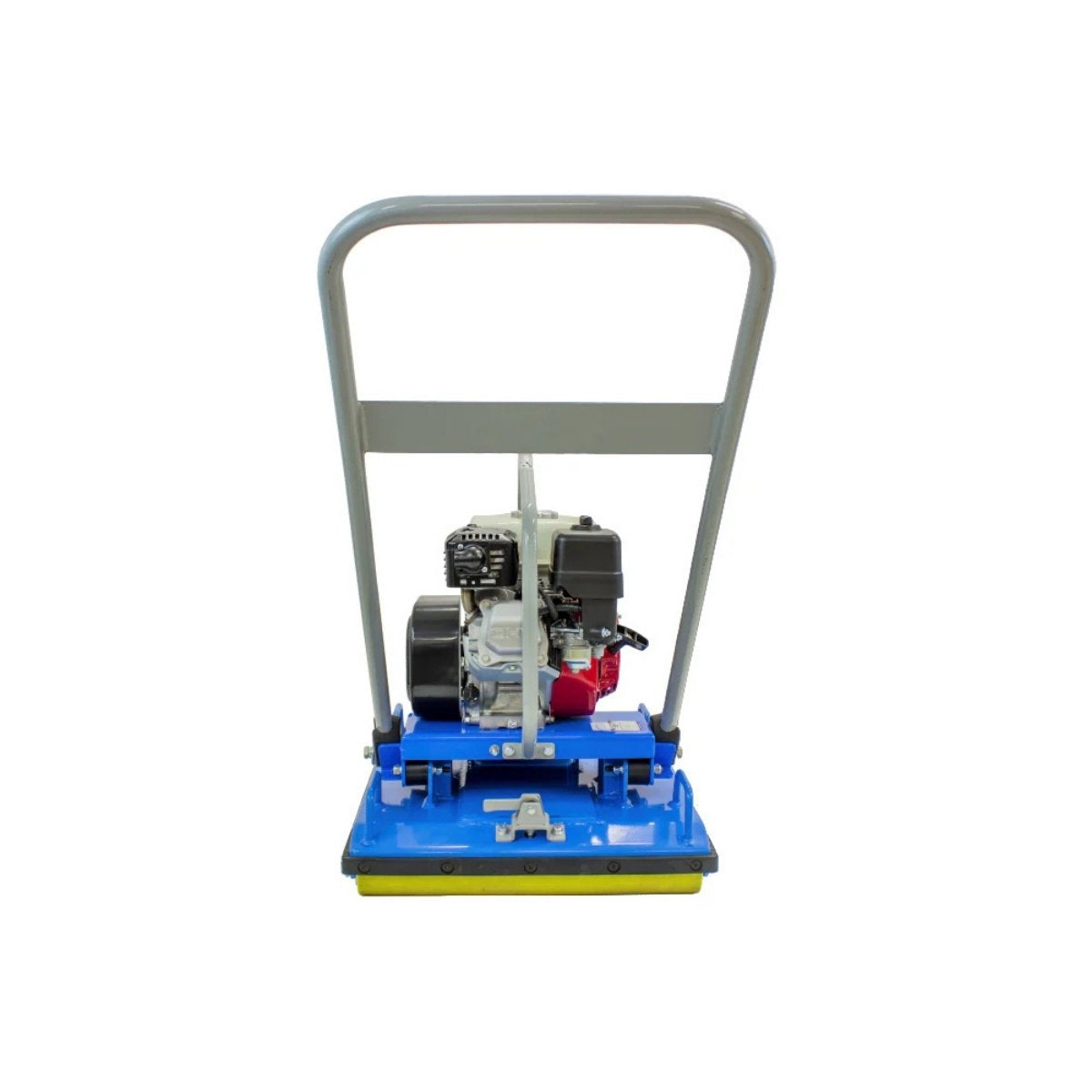 Blue BT Vibratory Roller BTPR550H with engine on a white background