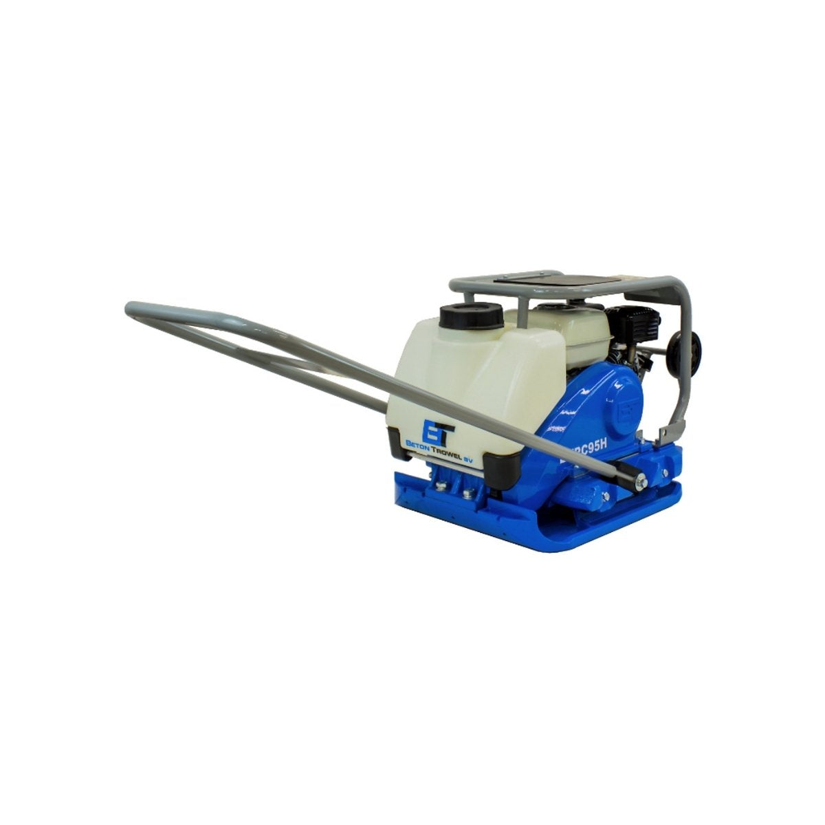 Blue and white bt 20 in plate compactor BTPC95H
 pump on a white background