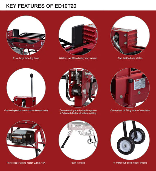 Boss 10 Ton Electric Log Splitter