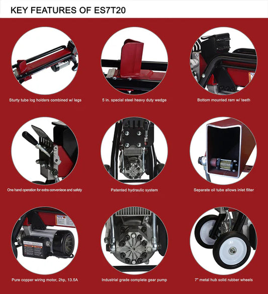 Boss 7 Ton Electric Log Splitter