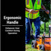 Person using a Brave Dethatcher with an ergonomic handle, set against a natural background.