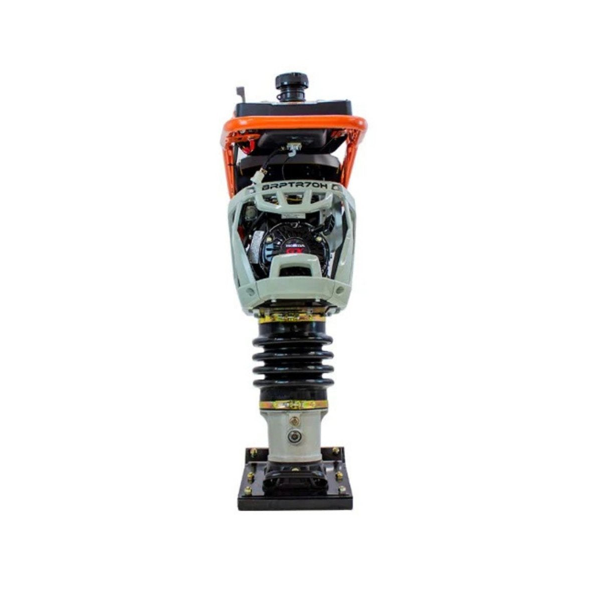 BravePro Tamping rammer 4496 lbs with orange top and black and white body on a white background