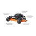 Brave finish cut 60 inch tow behind mower with features highlighted on a white background