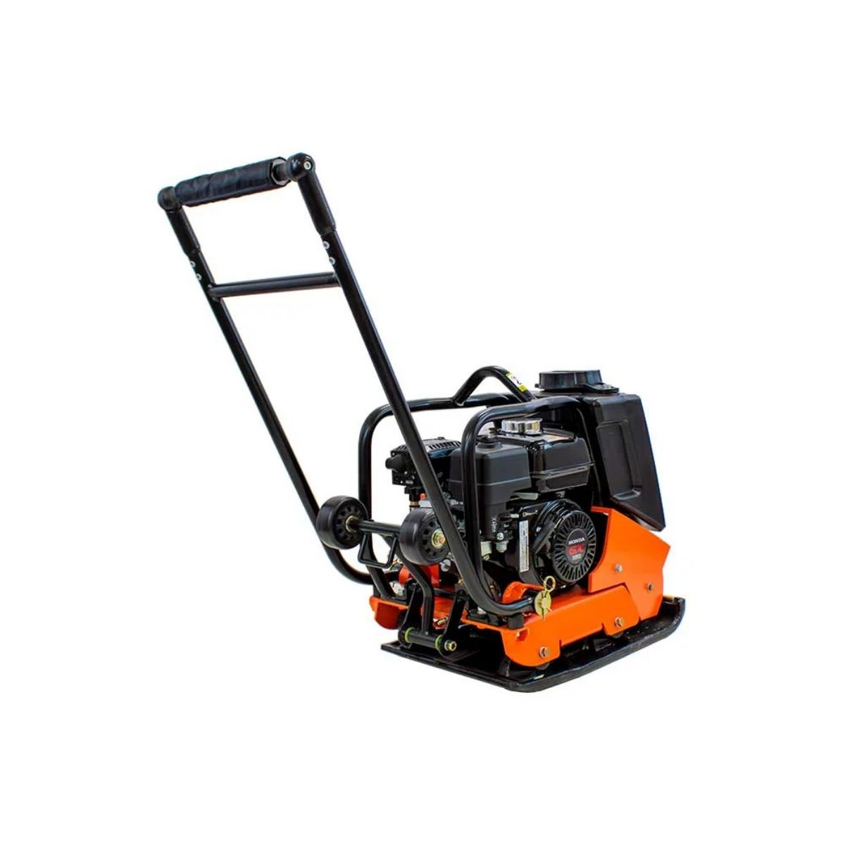 Orange and black Bravepro 16 inch plate compactor BRPFP135H on a white background