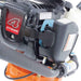 Close-up of a Brave pro 4 stroke One Man auger witch a  4-stroke engine on a power tool with visible branding.