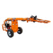 And orange brave towable auger on a white background.