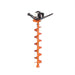 Orange Brave Pro One Man auger with orange spiral blade on a white background