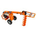 Orange Brave Towable Hydraulic Auger on a white background