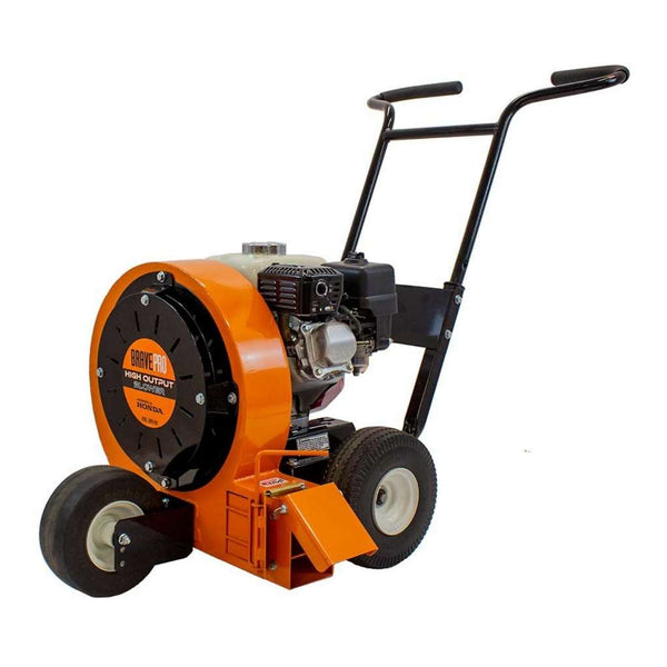 Orange and black BravePro Walk Behind Blower Honda GX160 on a white background