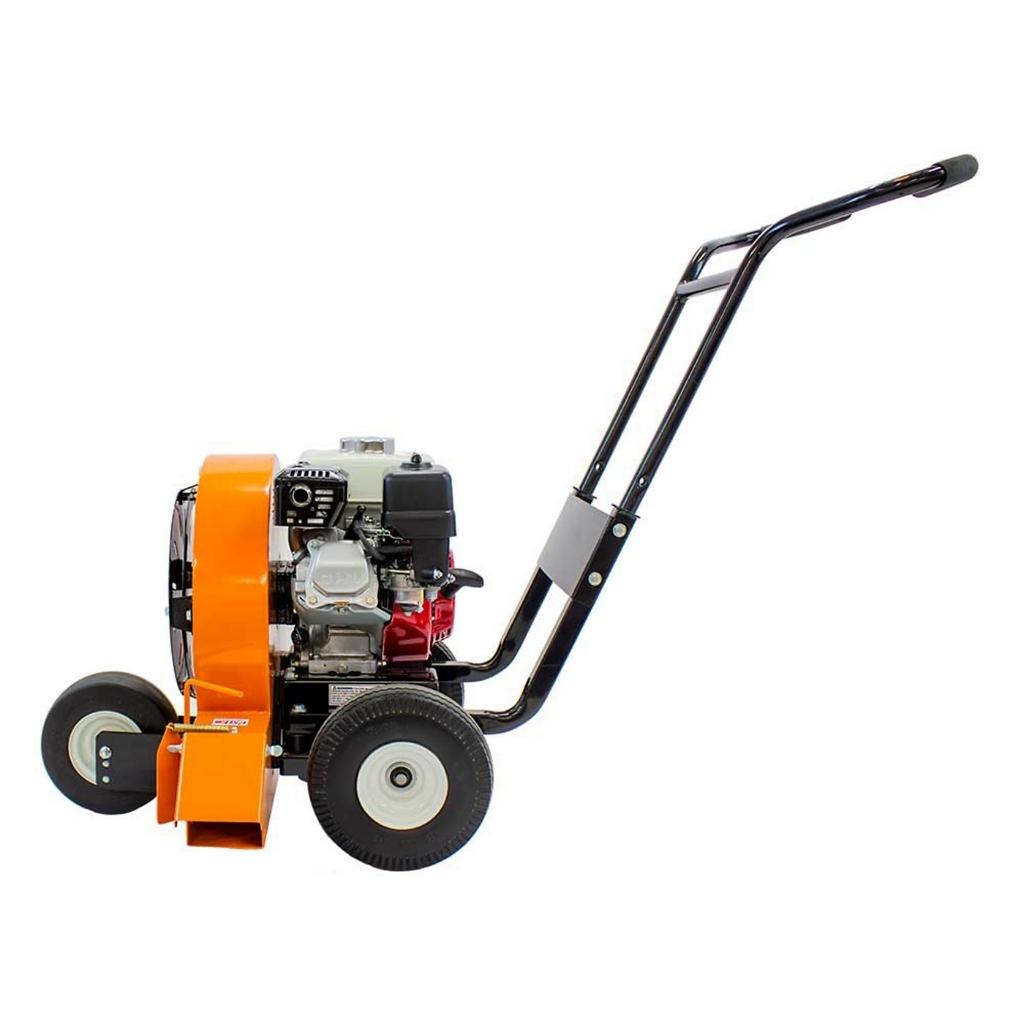 Brave Walk Behind Leaf Blower Honda GX160 with orange accents on a white background