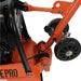 Close-up of an orange Brave pro reversible plate compactor 15 in with wheels and 'EPRO' branding on a white background