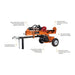 Orange brave pro 30 ton log splitter with features highlighted on a white background