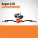 brave two man auger 7/8 in with an Auger-LOK tool for stuck auger removal on a white background with orange accents.