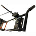 Close-up of an orange brave 10 inch lawn edger handle with visible components on a white background