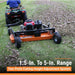 brave 60 inch tow behind mower with two-point cutting height adjustment system on grass