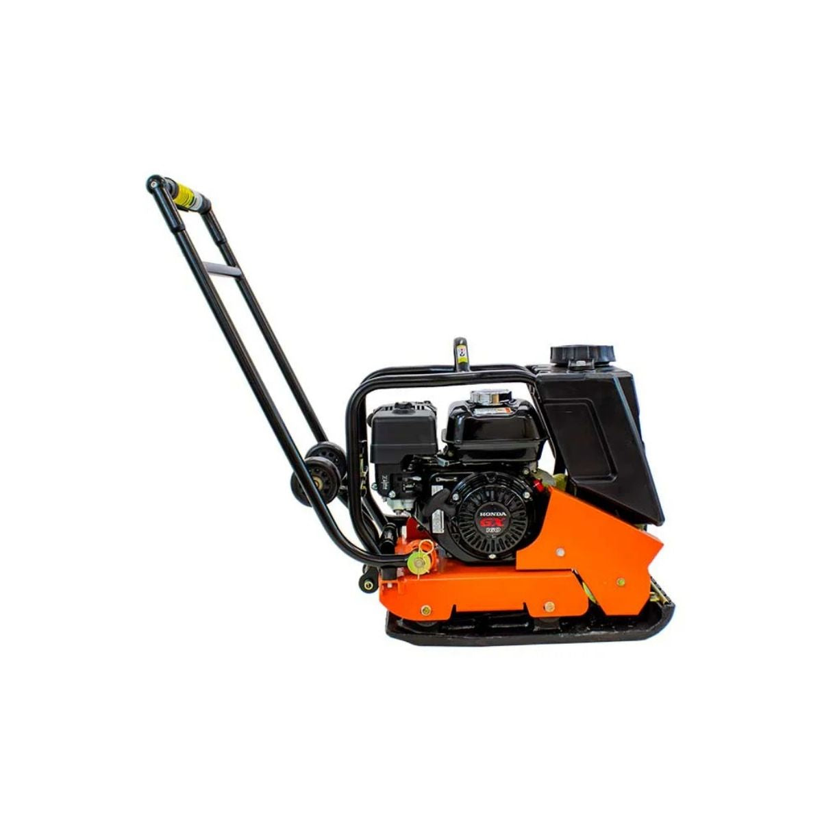 Orange and black bravepro plate compactor BRPFP135H on a white background