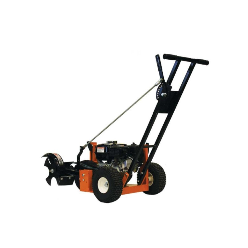 Brave Star blade lawn edger with black handle and orange body on a white background