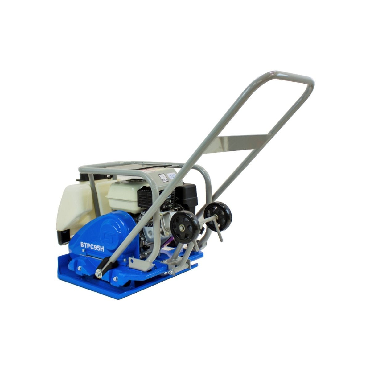 Beton Trowel Plate Compactor 20 Inch gx160 with a blue base and silver handle on a white background