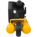 Yellow dewalt 8 gallon 1.9 hp air compressor with black engine on a white background