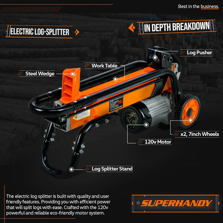 SuperHandy 6 Ton Electric Log Splitter