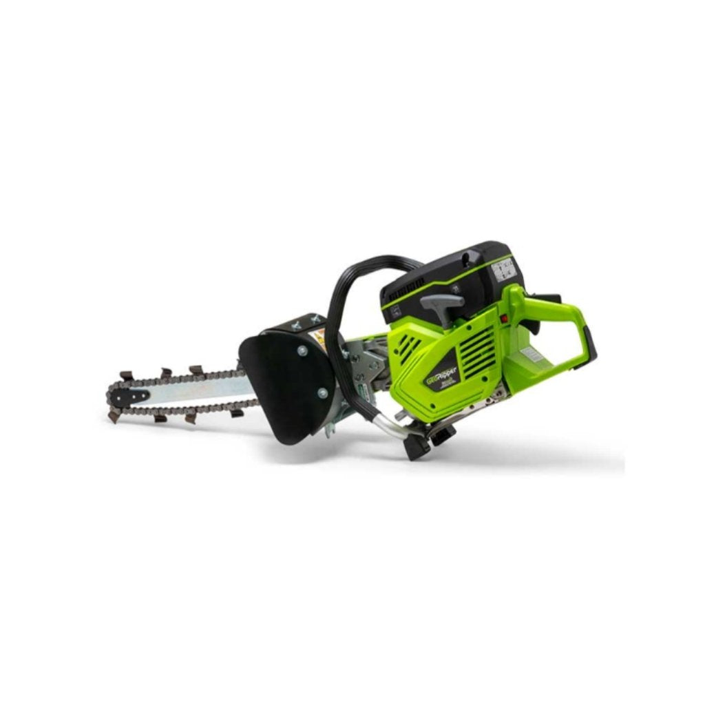 a green and black georipper minitrencher on a white background