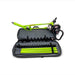 Green and black Minitrencher sibore auger in a carrying case on a white background
