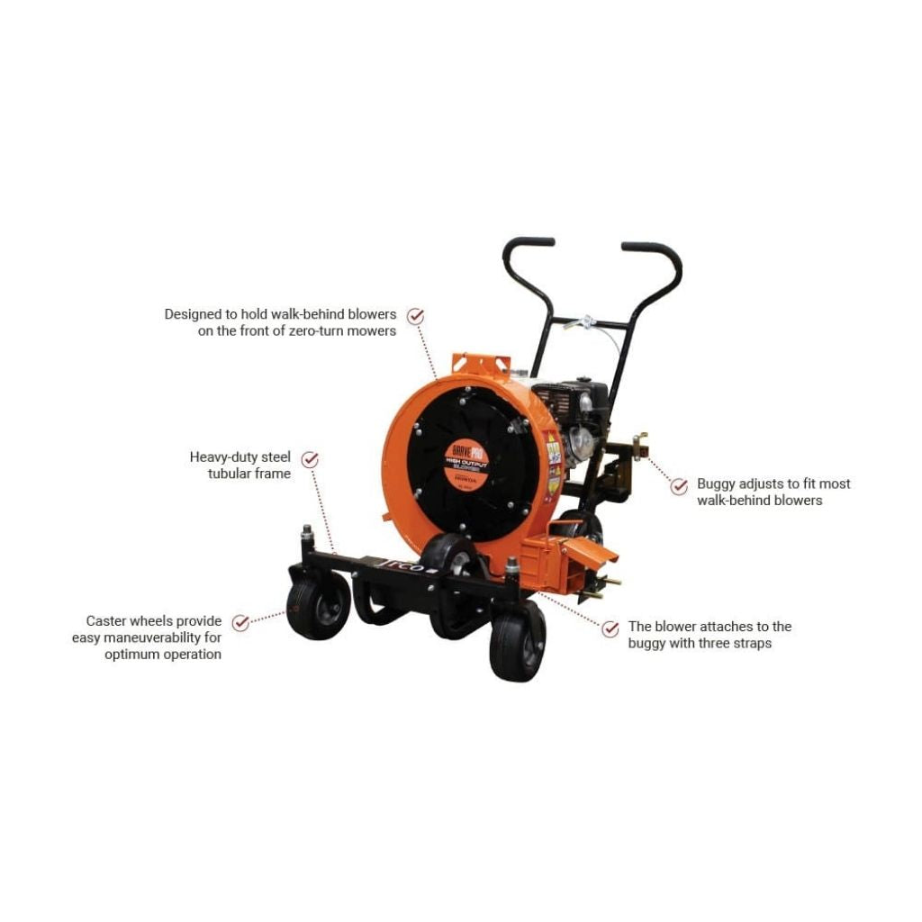jrco 601 blower buggy with features highlighted on a white background