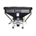 Black JRCO foot control broadcast spreader on a white background
