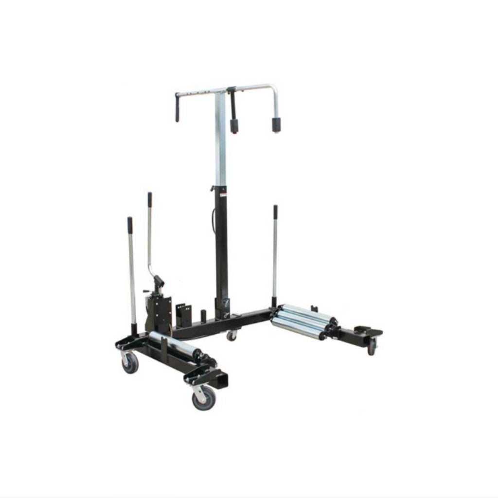 k and m wheel dolly on wheels with adjustable components on a white background