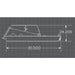 Technical drawing of a loflin skid steer closed front bush cutter with dimensions on a grid background