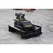 A black LOFLIN heavy-duty mini excavator brush cutter, photographed on a gray concrete floor.
