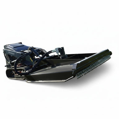 a Black Loflin Mini Skid Steer Brush Cutter on a white background