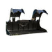 Black Loflin grapple bucket on a white background