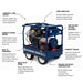 A Makinex 25kW portable generator shown on a white background with multiple callout text labels describing features such as Honda GX Series Engine, carb compliance, 240V or 480V options, compact design, and rugged site ready construction.