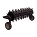 Black Maxim 48 tow behind spike lawn aerator with wheels against a white background