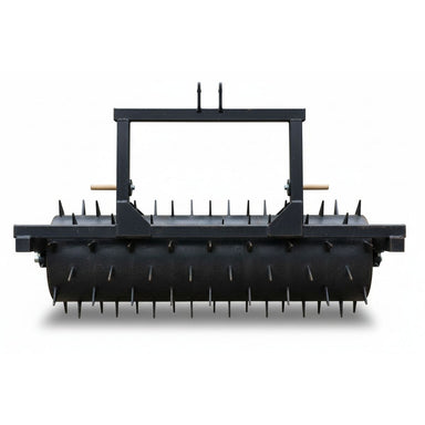 Maxim 48 inch spike aerator 3 point hitch on a white background