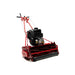 Red mclane 25 inch reel mower with engine on a white background