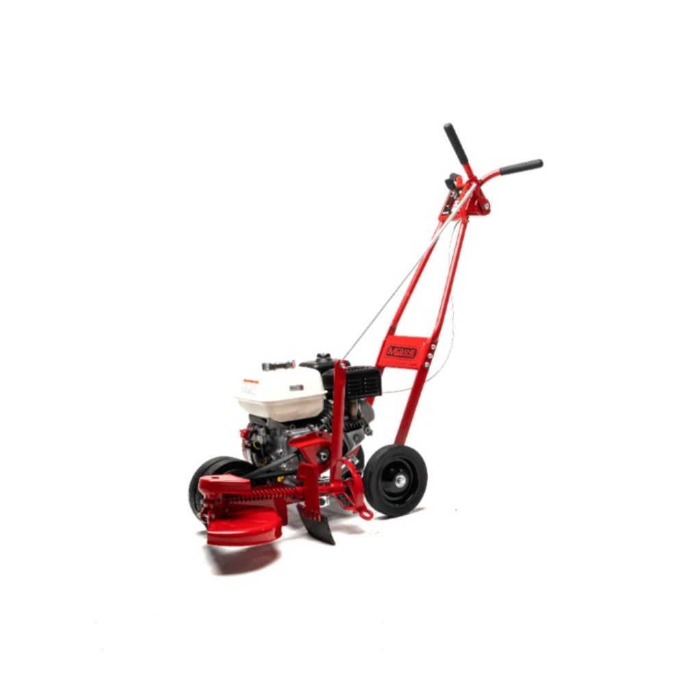 Red Mclane edger gx120 engine on a white background