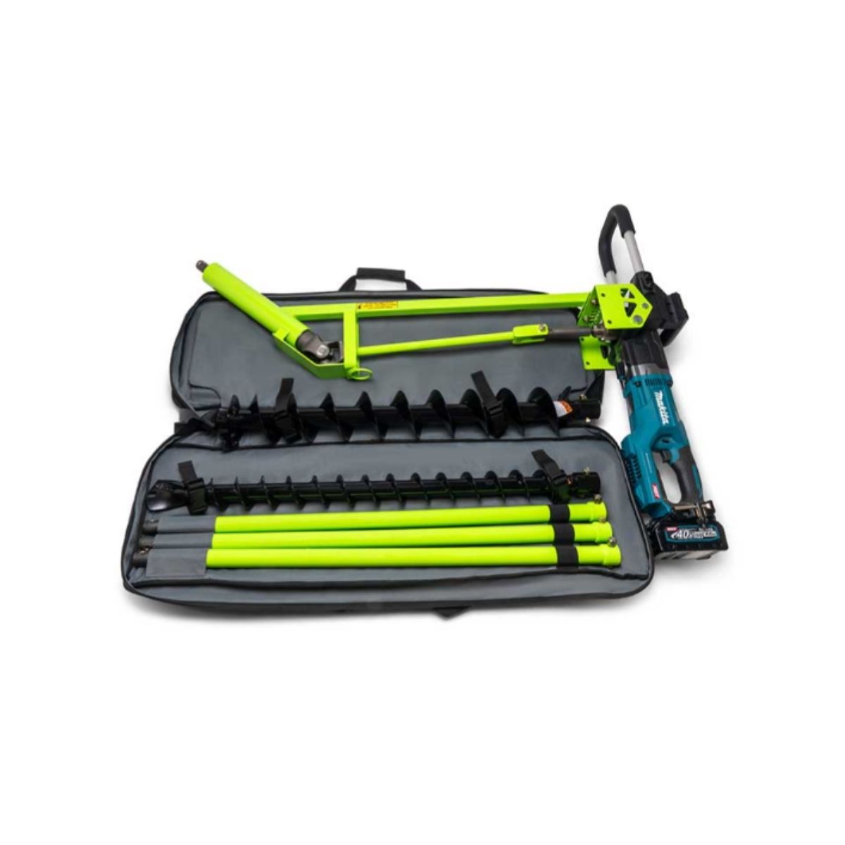 green and black Georipper sibore SB216E in a carrying case on a white background