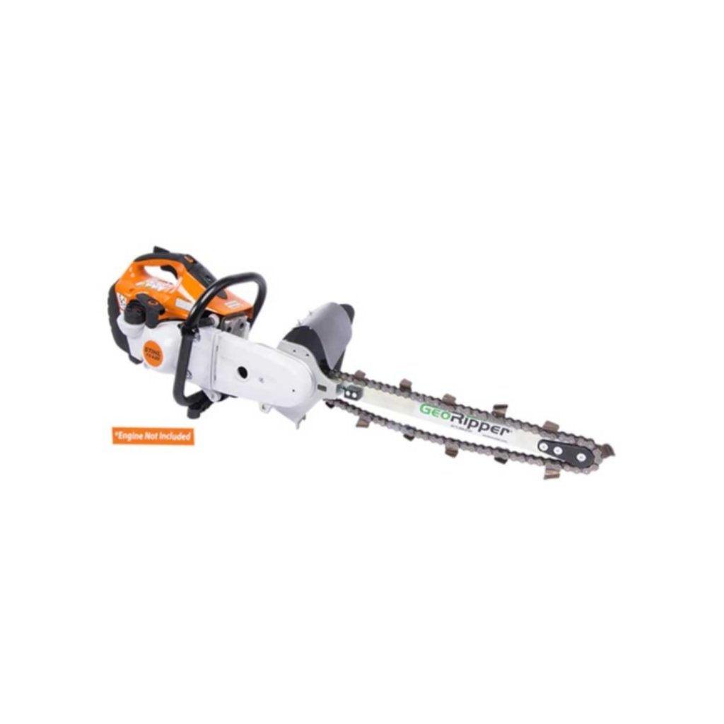 Georipper chainsaw attachment with 'GeoRipper' branding on a white background