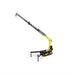 Yellow and black Movex Mini Crawler crane on a white background